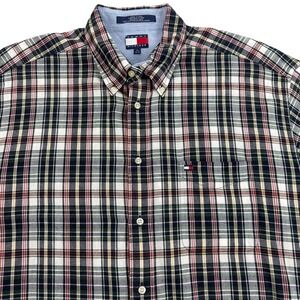 Tommy Hilfiger Shirt Mens XL Multicolor Plaid Preppy Business Casual Office Work